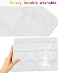 20 Well Watercolor Paint Tray Palette Pallet Acrylic Painting Mixing Plastic Artist Large Square Palette, 13 X 10 Inches, White, 1PCS