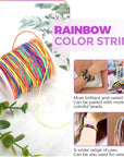 1Mm Rainbow Elastic String for Bracelets and 0.8Mm Crystal Stretchy Bracelet String, Sturdy Elastic Cord Stretchy String for Bracelet Making, Jewelry Making, Beading(170 Ft Rainbow & 274 Ft Crystal)