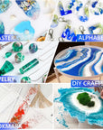 Epoxy Resin Pigment - 24 Colors Liquid Translucent Epoxy Resin Colorant, Highly Concentrated Dye for DIY Jewelry Making, Paint, Craft - 6Ml Each, with 6 Colors Resin Glitter