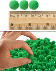 500 Pcs 0.5 Inch Polypropylene Pompoms for Craft Making, Small Pom Poms Balls Art and Craft DIY Decorations(Green)