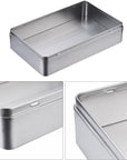 1 Pack 8.5 by 5.3 by 1.9 Inch Silver Rectangular Empty Tin Box Containers, Gift, Jewelery and Storage Tin Kit, Home Organizer
