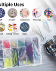 36 Grids Clear Plastic Organizer Box with Adjustable Compartment Dividers, Jewlery Storage Bead Organizer Rock Collection Box for Fishing Tackles Washi Tapes Threads