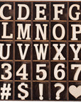 270 Pieces 1 Inch Wood Alphabet Letters Wooden Numbers Mini Blank Wood Symbols Unfinished Wood Heart Star Paw with Rustic Storage Tray for Home Decor Spelling Education Homemade Crafts Party Gifts