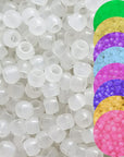 700Pcs UV Pony Beads Luminous Beads Changing UV Reactive Plastic Beads Glow in the Dark Fun for Jewerly Bracelets Making 8X6Mm