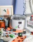 Wax Melter for Candle Making,Candle Melting Pot,Candle Wax Melter,Multifunctional Wax Melting Tool with LED Temperature Display (White)