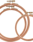 3 Pieces Beech Wood Embroidery Hoops Set by 4 Inch to 6 Inch Circle Hoop Ring Cross Stitch Cotton for DIY Embroidery Floss Starter of Sewing Art Kits Crafts