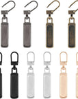 10 PCS Replacement Zipper Pull Detachable Metal Zipper Pulls Repair Golf Bag Zipper Pull Replacement Tab for Luggage Clothing Jackets Jeans Backpacks Boots Dresses Purse Coat(Universal Extender)
