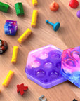 Resin Molds Silicone, Dice and Dice Box Epoxy Resin Molds with 7 Standard Stereoscopic Dice Cavities, Silicone Molds for Resin, DND Dice and Dice Organizer Dice Making Kit, Table Board Game