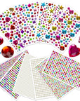 4100Pcs Gem Stickers for Crafts, 10 Sheets Self Adhesive Gemstones Pearl Jewels Stickers for Kids Crafts, Stick on Gems Pearls for Hair, Bling Rhinestone Stickers for Decoration