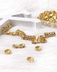 200Pcs Rondelle Spacer Beads Bright Silver Crystal Rondelle Spacer Beads for Jewelry Making (8Mm Gold Plated)