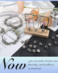 30Pcs Assorted Antique Silver Rhinestone European Lampwork Charms Beads Large Hole Spacer Beads Charms Supplies for Bracelet Necklace Jewelry Making