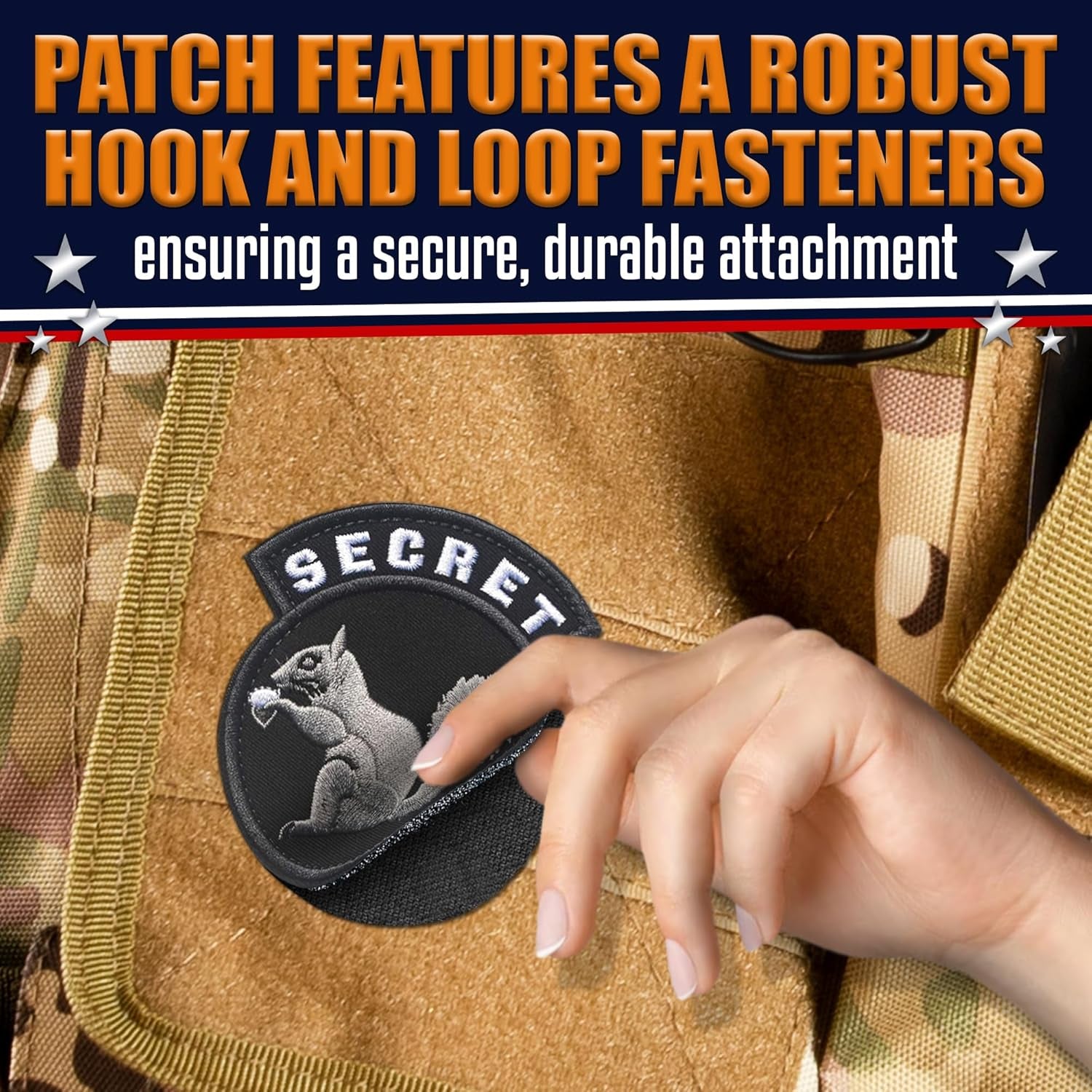 Secret Squirrel Patch for Airsoft Gear - Police Gear Hat Patches for Backpacks Tactical Patches Army Patches for Hats Police Patches - Military Patches for Jackets Tactical Morale Patches Funny