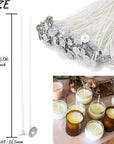 Candle Making Kit, 60Pcs Candle Wicks, 60Pcs Candle Wicks Sticker, 1Pc Candle Wax Pouring Pot, 2Pcs 3-Hole Wicks Centering Devices, 1Pc Mixing Spoon, DIY Candles Craft Tools