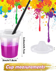 12 Packs No Spill Paint Cups with Lids for Kids Reusable Spill Proof Paint Cups for Classroom Arts Crafts Supplies
