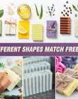 Silicone Soap Mold - 2Pcs Flexible Soap Molds for Soap Making Comes with Wood Box, Stainless Steel Wavy + Straight Scraper Cutters Rectangular Loaf Soap Mold
