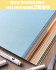 48 Sheets Glitter Cardstocks, 8.5 X 11 Inches Premium Sparkle Cardstock Paper Heavyduty Craft Paper for Scrapbook Making DIY Crafts, 92Lb/250Gsm