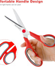 Scissors, 8" Scissors All Purpose Bulk Set of 6-Pack, Sharp Scissors for Office School Supplies Student Teacher Scissors Home Art Craft Sewing Fabric Scissor, Comfort Grip, Right/Left Handed