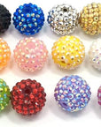 20Mm Rhinestone Beads 50Pcs Beaded Pens Beads Chunky Bubblegum Large Spacer Charms Sparkle Bling Ball Bulk Mix Colors Randomly (20Mm)