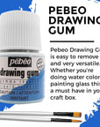 Pebeo Drawing Gum Made in France - Masking Fluid for Watercolor Painting and Various Art Projects - Bundled with Applicator Brush Set