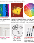 2 Pack Paint and Sip Canvas Painting Kit Pre Drawn Canvas for Painting for Adults Stretched Canvas Couples Games Date Night Lock Key Paint Party Anniversary Valentine'S Day (8X10)