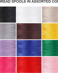 12 Color Set of Polyester All-Purpose Sewing Threads Prewound Bobbin Thread Plastic for Embroidery and Sewing Machine DIY Embroidery Thread Sewing Thread 382 Yards/350 M Each (12 Pieces)