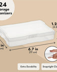 24 Photo Storage Boxes for 4X6 Pictures, Photo Organizer Storage Containers with 40 Blank Labels (Clear, 64 Total Pieces)