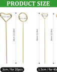 20Pcs Floral Card Holder Picks,Flower Card Holder Stick,Metal Floral Place Card Holder for Floral Arrangement,Floral Picks for Wedding and Party (20)