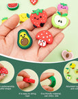 Silicone Focal Beads for Pens Characters Silicone Accessory Kit 18 Pcs Colorful Fruit Silicone Beads for Keychain Making Bracelet Necklace Handmade Crafts
