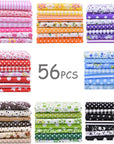 56 Pieces 9.8"X 9.8" (25Cm X 25Cm) Squares Cotton 100% Floral Printed Sewing Supplies Fabric for Quilting Patchwork, DIY Craft, Scrapbooking Cloth