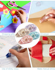 4 Pack Double Sided Tape Roller, Scrapbook Supplies, Glue Tape Roller for Crafts, Double-Sided Adhesive Tape Runner for Scrapbooking, School Office Journaling Supplies (0.31 in X 26.25 Ft)
