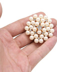Lot 9Pcs Rose Gold-Tone Rhinestone Brooches, Big Pearl Crystal Wedding Bouquet Kit Set