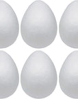 Foam Eggs 6Pcs 6 Inch (15Cm) White Craft Polystyrene Eggs Smooth for Spring Easter Halloween Christmas Holiday Crafts Making Handmade DIY Painting School Projects