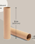 30 Pack 8 Inch Cardboard Tubes, 1.6X8“ Empty Toilet Paper Rolls for Crafts and Art Projects, DIY Brown Crafting Paper Roll for Classrooms, Dioramas, and Decorations