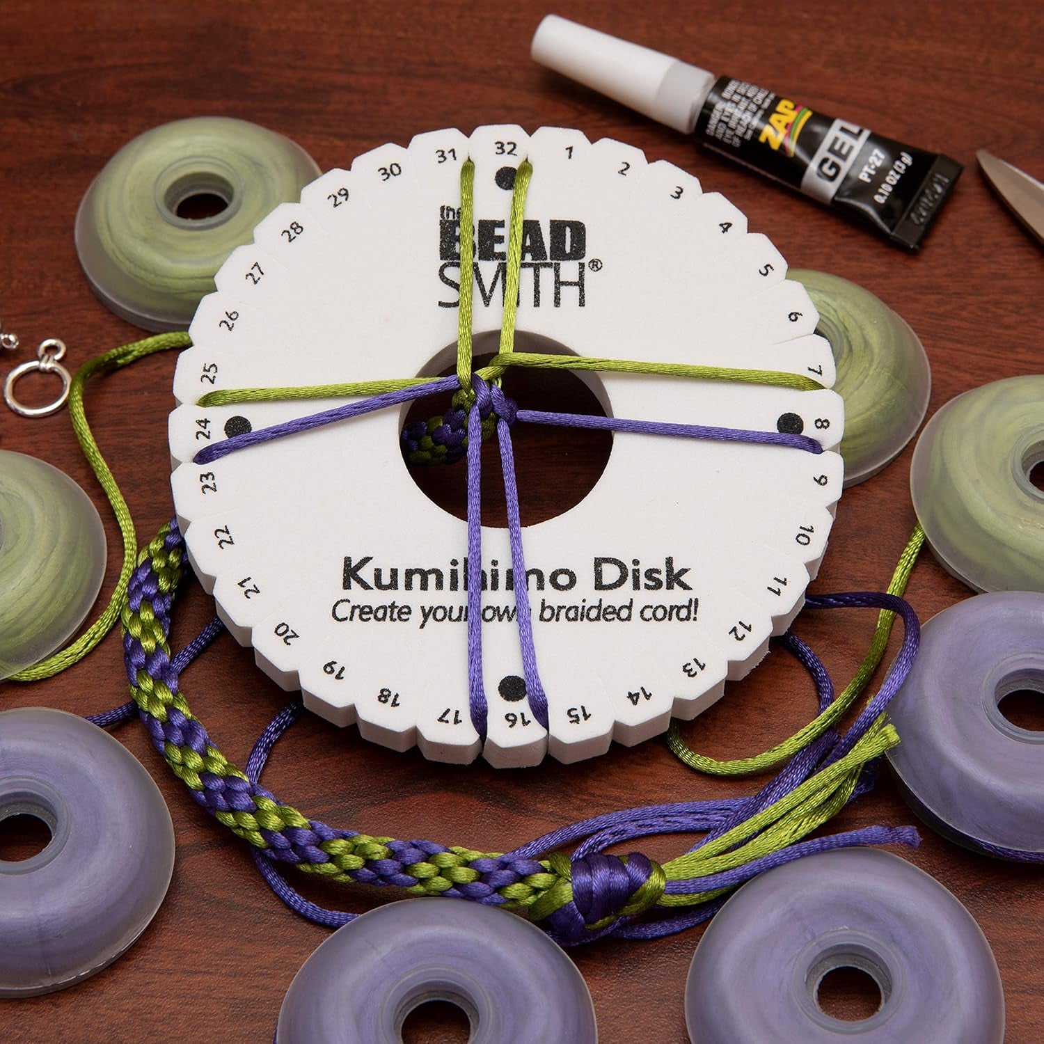round Kumihimo Disk, 6 Inch Diameter, 3/8” Thick Dense Foam, Jewelry Tools for Braiding, 1 Disks