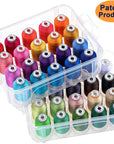 40 Brother Colors 500M Each Embroidery Machine Thread with Clear Plastic Storage Box for Embroidery Sewing Machine