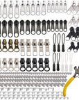 252 Pieces Zipper Repair Kit Replacement Zipper, Zipper Pulls, Installation Tools for Bags Tents Luggage Sleeping Bag Jacket Outdoor