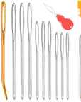 11Pcs Large Eye Sewing Needles Kit, Stainless Steel Large-Eye Blunt Needles & Bent Tapestry Needles for Tapestry,Sewing Wool,Weaving,Darning,Leather, Carpet Canvas Repair