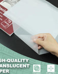 Tracing Paper 8.5X11 Inch, 100 Sheets Transparent Vellum Paper for Tracing Pads, 38Lb/60Gsm Translucent Tracing Paper for Pencil, Marker and Ink - Trace Images, Sketch, Preliminary Drawing, Overlays.
