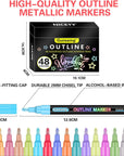 48 Outline Markers for Teen Girl Gifts Trendy Stuff, Glitter Markers Metallic Markers for Doodle Writing,Crafts for Girls 8-12
