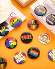 200 Pieces Pride Pins Pride Day Rainbow Buttons LGBT Pins Brooch for Hat Shirt Clothing Bag Decoration Party Supplies, 10 Styles