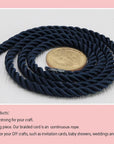 U Pick 10Yds 5Mm 3 Braided Cord Decorative Twisted Satin Polyester Twine Cord Rope String Thread Shiny Cord Choker Thread (04:Deep Blue)