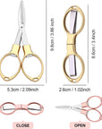 Stainless Steel Scissors anti Rust Folding Scissors Glasses Shaped Mini Shear for Home and Travel Use (6)