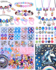 3200 Pcs Unicorn Jewelry Activity Kit,Clay Beads Bracelet Making Kit,Flat College Style Beading for Friendship Jewelry Making,Crystal Time Gem Ring Gifts,Diy Crafts for Teen Girls