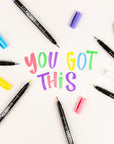 56448 Fudenosuke Brush Pens, Pastel, 6-Pack