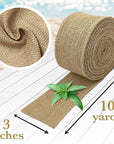 Burlap Ribbon 3 Inch Wide - Burlap Roll Fabric Ribbon, 10 Yard Burlap Ribbon for Crafts, Burlap Flower Wrap, Rustic Ribbon for Gifts, Holidays and Decorations