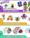 Board Fuse Beads Iron Set - Fuse Beads Set for Kids Crafts with Bead Pegboard and Aqua Pony Beads, Pixel Art and Craft Bead Kit (Large Set with Iron)