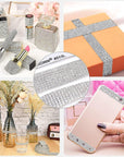 10 Rolls Self Adhesive Rhinestone Ribbon Crystal Diamond Sticker Bling Ribbon DIY Decoration with 2 Mm Rhinestones for DIY Arts Crafts,Wedding Party Decor,Car Phone Decoration.(Each Roll 1 Yard)