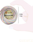 Variegated Pastels - Yarn Art Tulip Size 10 Microfiber Thread - 50 Gram