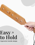 14Inch Bamboo Paddle with Holes, Solid Wood Paddle with Smooth Surface, 1 Pack,1