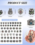 30Pcs Assorted Antique Silver Rhinestone European Lampwork Charms Beads Large Hole Spacer Beads Charms Supplies for Bracelet Necklace Jewelry Making
